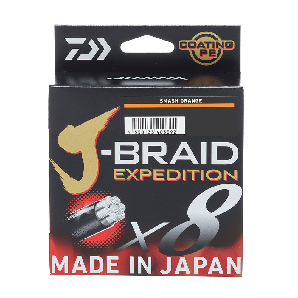 DAIWA J BRAID EXPEDITION X8 SMASH ORANGE BRAID