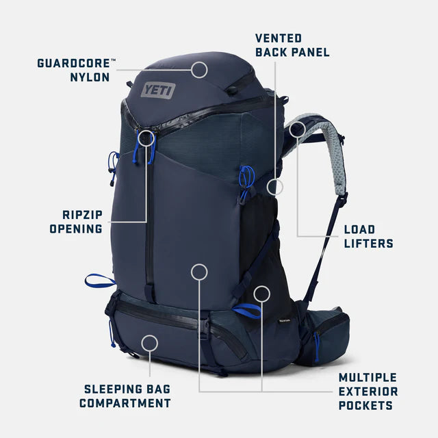 YETI SKALA 60L MENS HIKING PACK NAVY L/XL