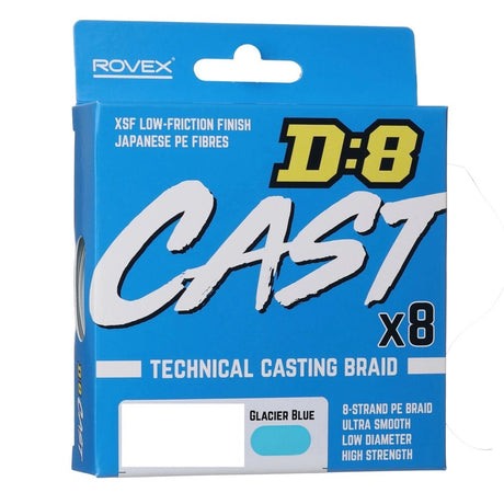 ROVEX D:8 CAST BRAID- GLACIER BLUE 150M 15LB