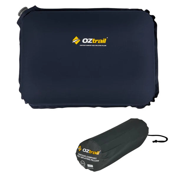OZTRAIL SELF-INFLATING COMFORT CONTOUR PILLOW