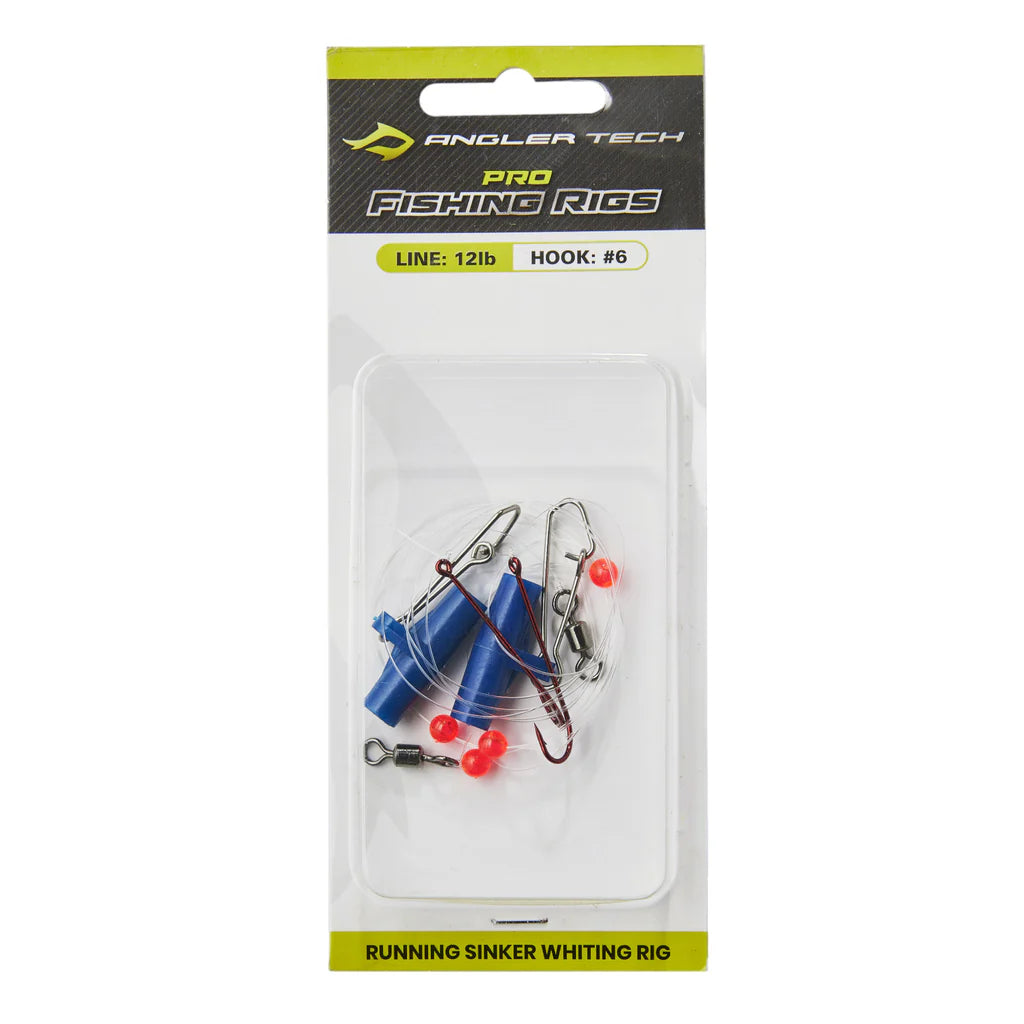 ANGLER TECH PRO FISHING RIGS - RUNNING SINKER WHITING RIG #6 12LB
