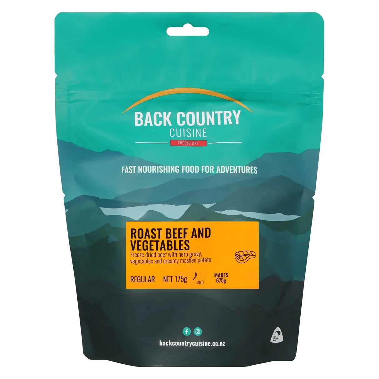 BACK COUNTRY CUISINE ROAST BEEF AND VEGE FREEZE-DRY MEAL