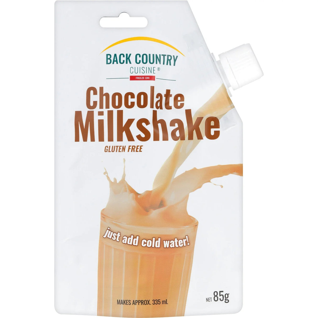 BACK COUNTRY CUISINE CHOCOLATE MILKSHAKE 85G FREEZE DRIED DRINK