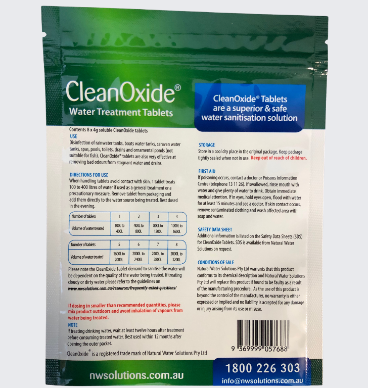 AUS RV CLEAN OXIDE 4MG TABLETS
