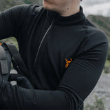 HUNTERS ELEMENT CORE+ LONG SLEEVE ZIP TOP BLACK THERMAL