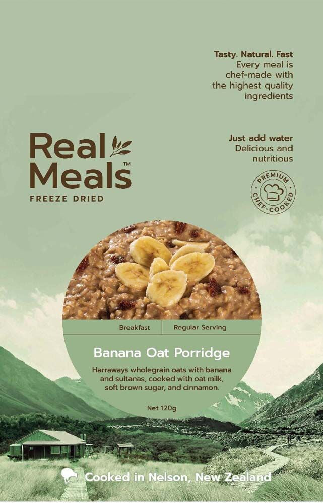 REAL MEALS BANANA OAT PORRIDGE 120G FREEZE DRY MEAL