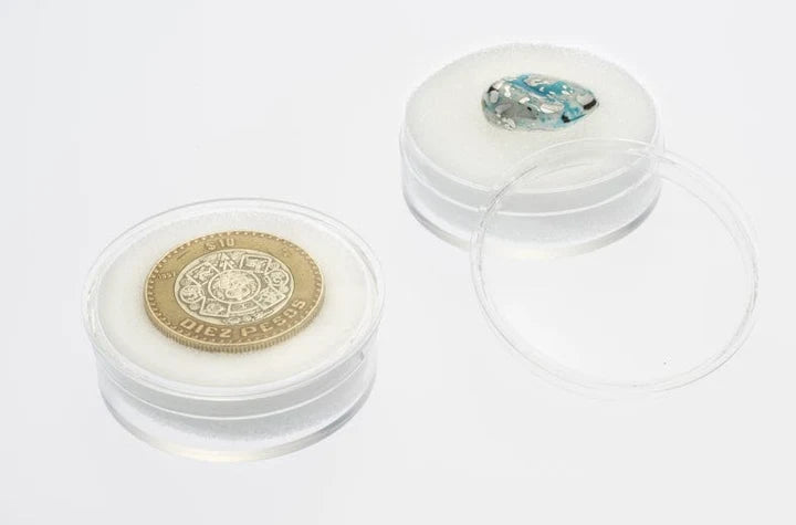 LARGE ROUND SINGLE GEM HOLDER WITH BLACK FOAM