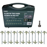 SUPEX 16 PCS GLOW IN THE DARK HARD GROUND SCREW IN PEG KIT