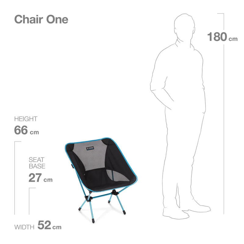 HELINOX CHAIR ONE BLACK BLUE LIGHTWEIGHT CHAIR
