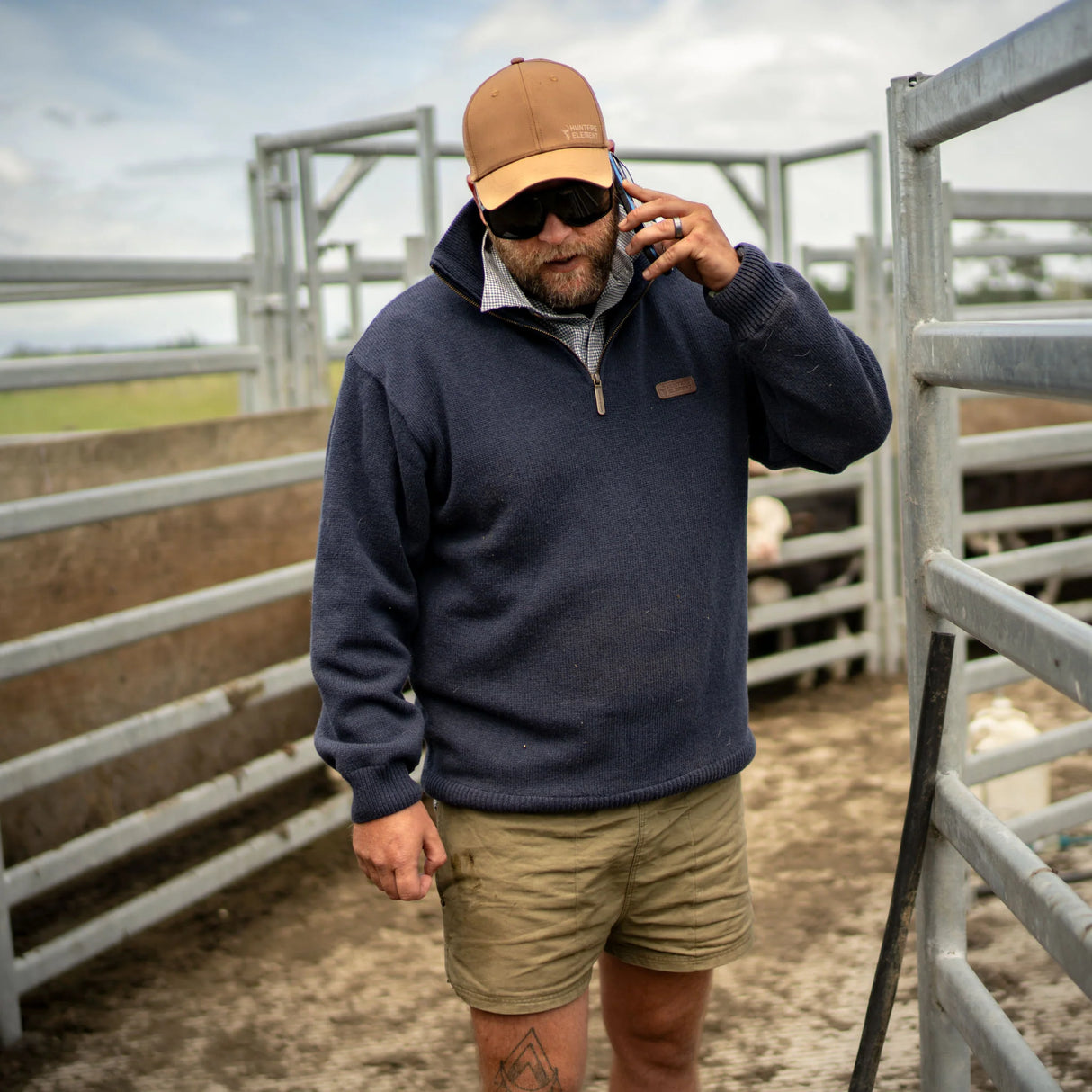 HUNTERS ELEMENT MOLESWORTH WINDBLOCK JERSEY NAVY