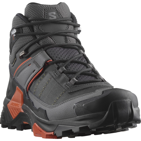 SALOMON MEN'S X ULTRA 5 MID GTX HIKING BOOTS ASPHALT/CASTLEROCK/BURNT OCHRE