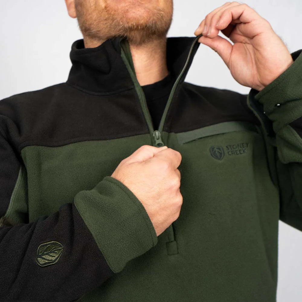 STONEY CREEK M2 QUARTER ZIP TOP BAYLEAF/BLACK