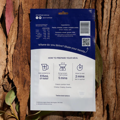 STRIVE FOOD MAC & CHEESE DEHYDRATED MEAL SINGLE SERVE