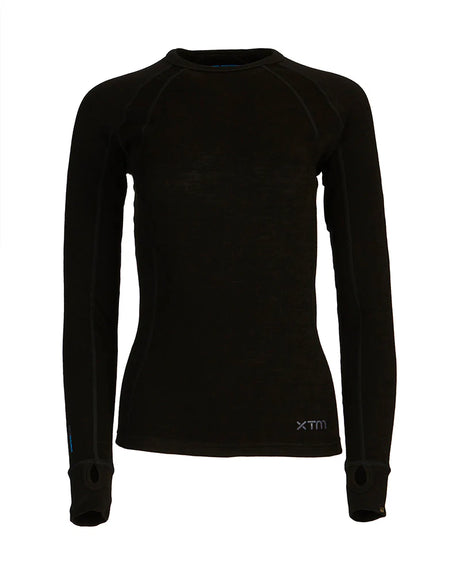 XTM WOMENS MERINO 230GSM LONG SLEEVE THERMAL ALPINE 230 BLACK