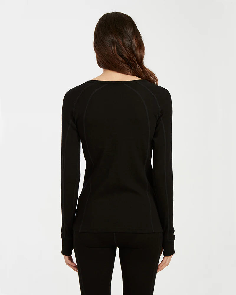 XTM WOMENS MERINO 230GSM LONG SLEEVE THERMAL ALPINE 230 BLACK
