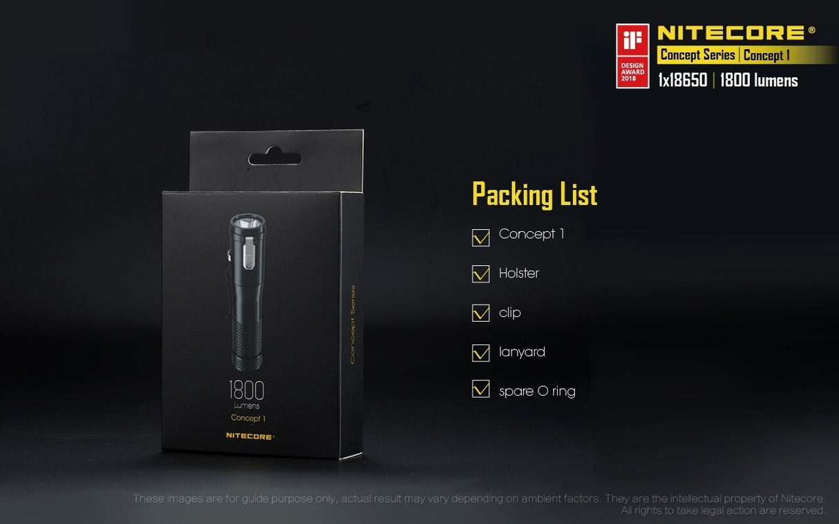 NITECORE CONCEPT 1 + UM10 1800 LUMENS TORCH