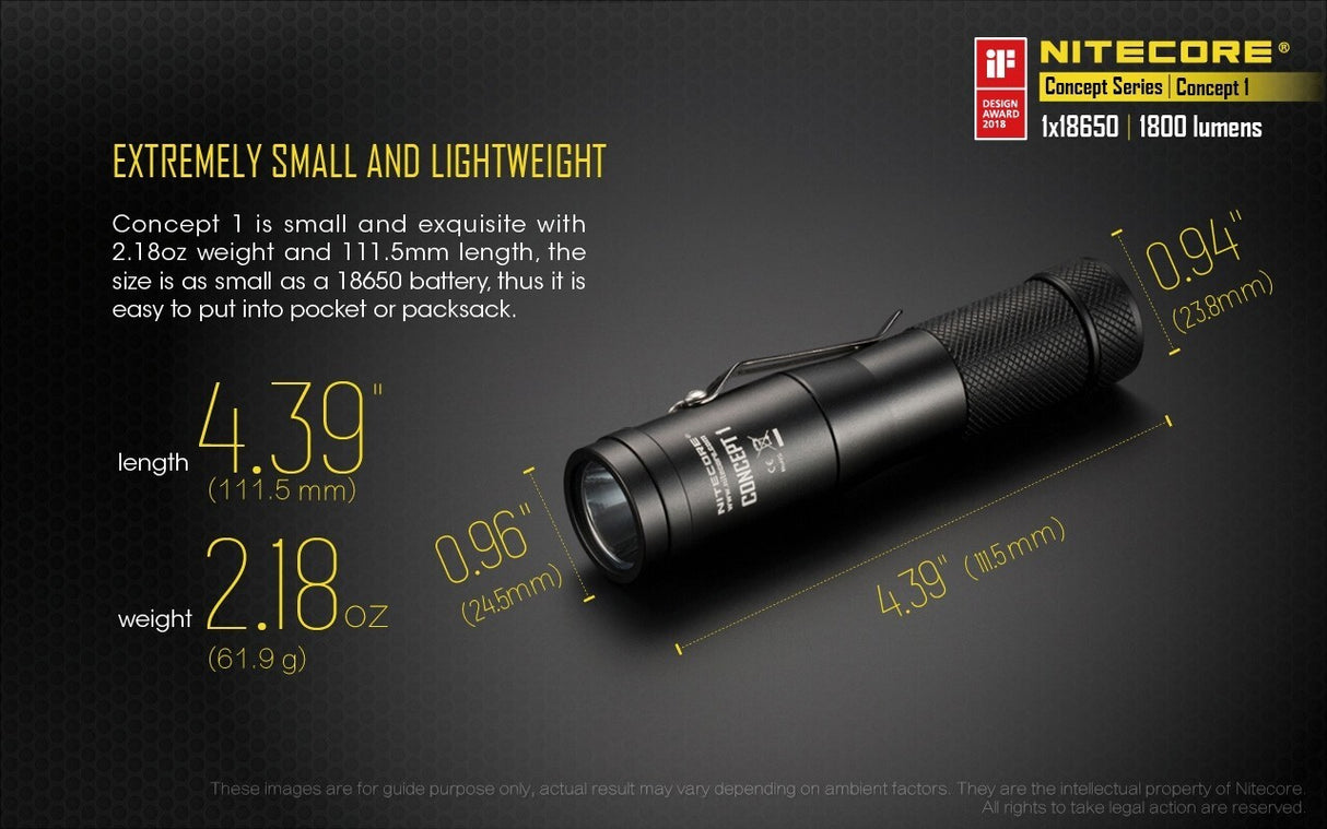 NITECORE CONCEPT 1 + UM10 1800 LUMENS TORCH