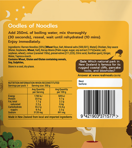 REAL MEALS OODLES OF NOODLES  100G