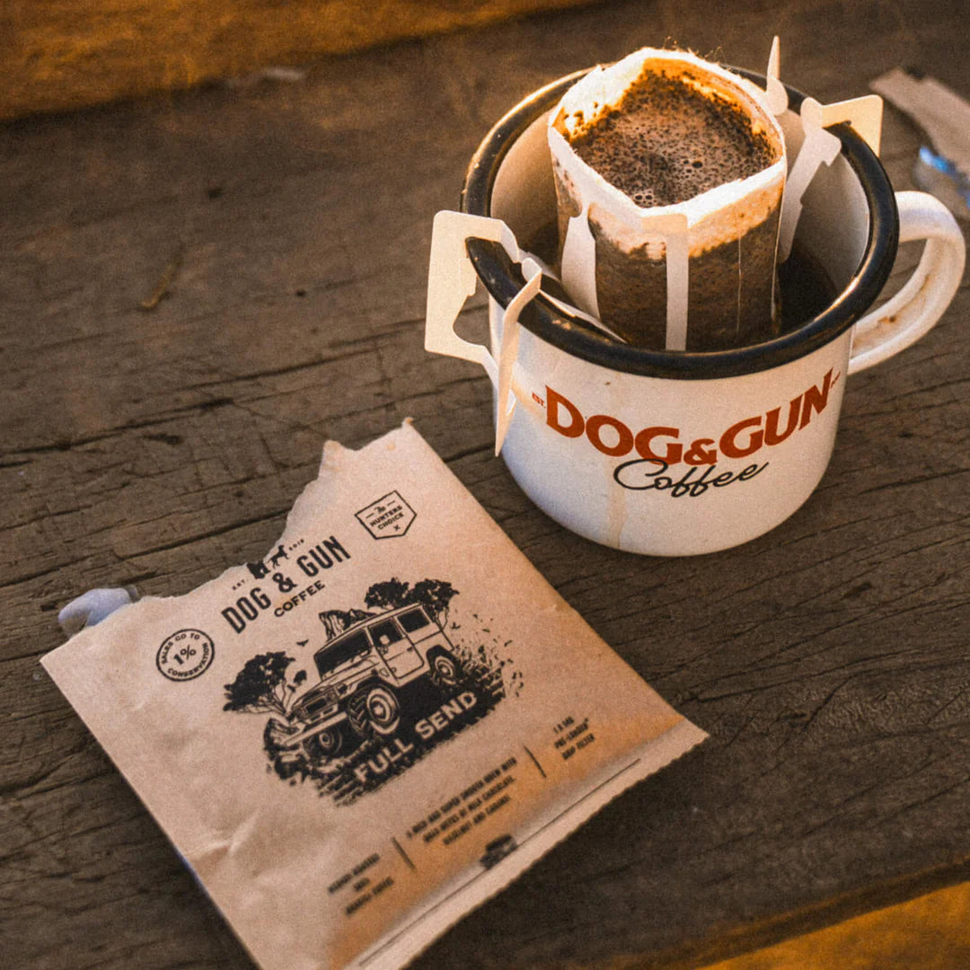 DOG & GUN COFFEE PRE LOADED DRIP FILTER COFFEE - 15 PACKET