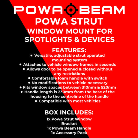 POWA BEAM POWA STRUT WINDOW SPOTLIGHT MOUNT WITH HANDLE RCWRX2