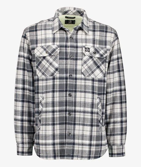 SWANNDRI MEN'S MORVEN SHERPA LONG SHIRT DARK SHADOW/GREY CHECK