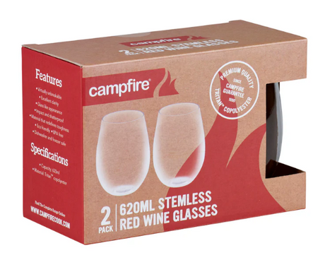OZTRAIL TRITAN STEMLESS RED WINE 620ML 2 PACK