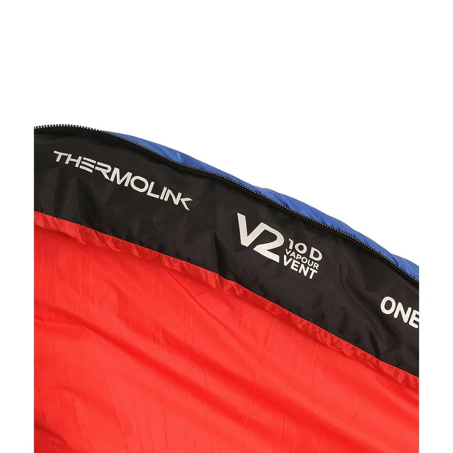 ONE PLANET SUMMIT -5 UNISEX SYNTHETIC SLEEPING BAG LARGE LEFT-HAND ZIP BLUE/RED