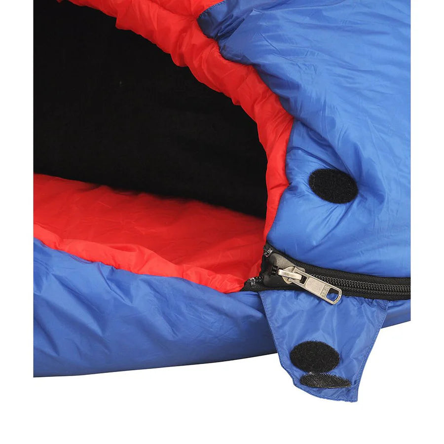 ONE PLANET SUMMIT -5 UNISEX SYNTHETIC SLEEPING BAG LARGE LEFT-HAND ZIP BLUE/RED