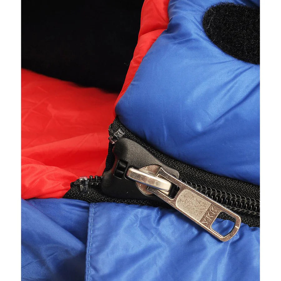ONE PLANET SUMMIT -5 UNISEX SYNTHETIC SLEEPING BAG LARGE LEFT-HAND ZIP BLUE/RED