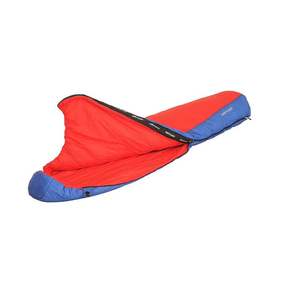ONE PLANET SUMMIT -5 UNISEX SYNTHETIC SLEEPING BAG LARGE LEFT-HAND ZIP BLUE/RED