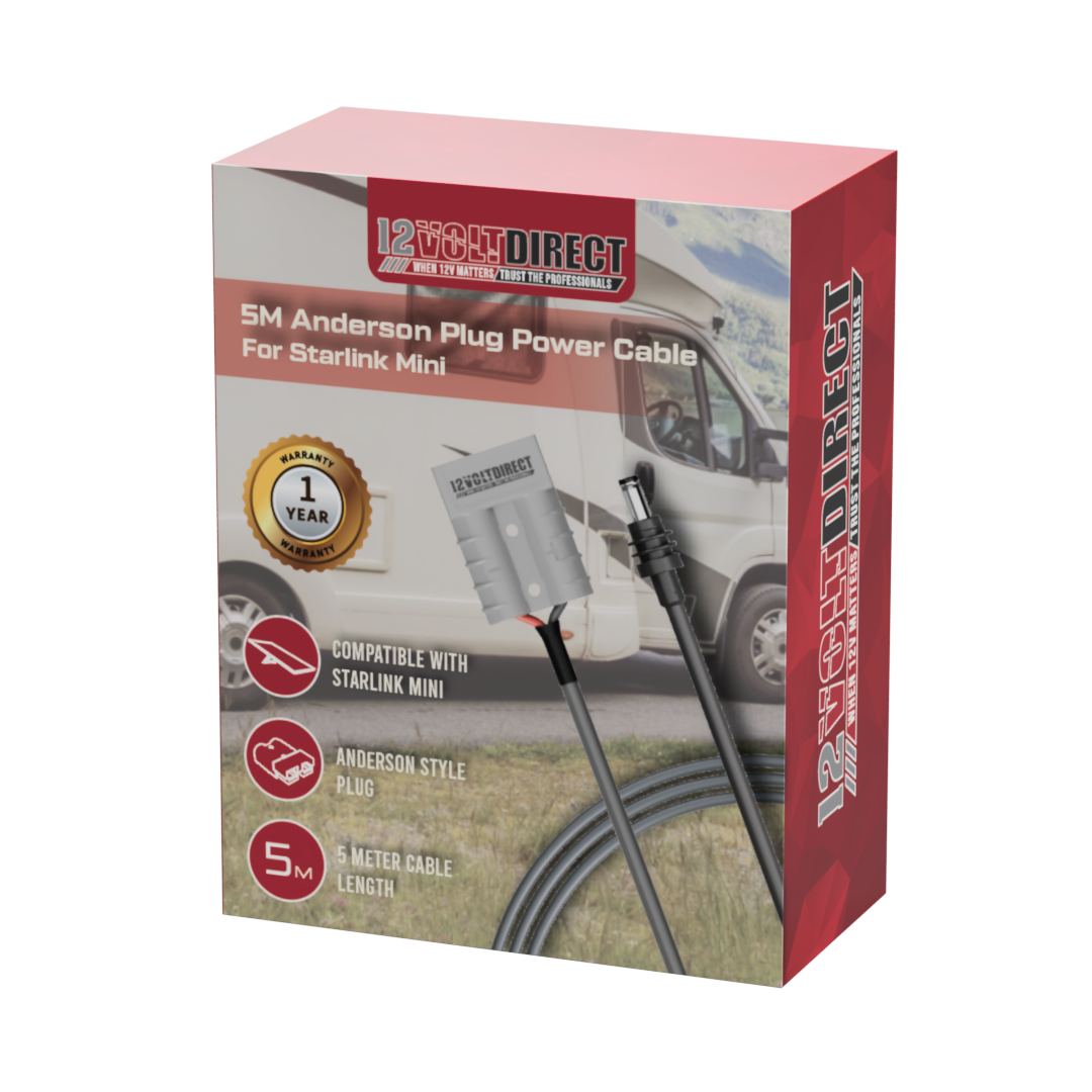 STARLINK MINI POWER CABLE TO ANDERSON STYLE PLUG - 5 METERS