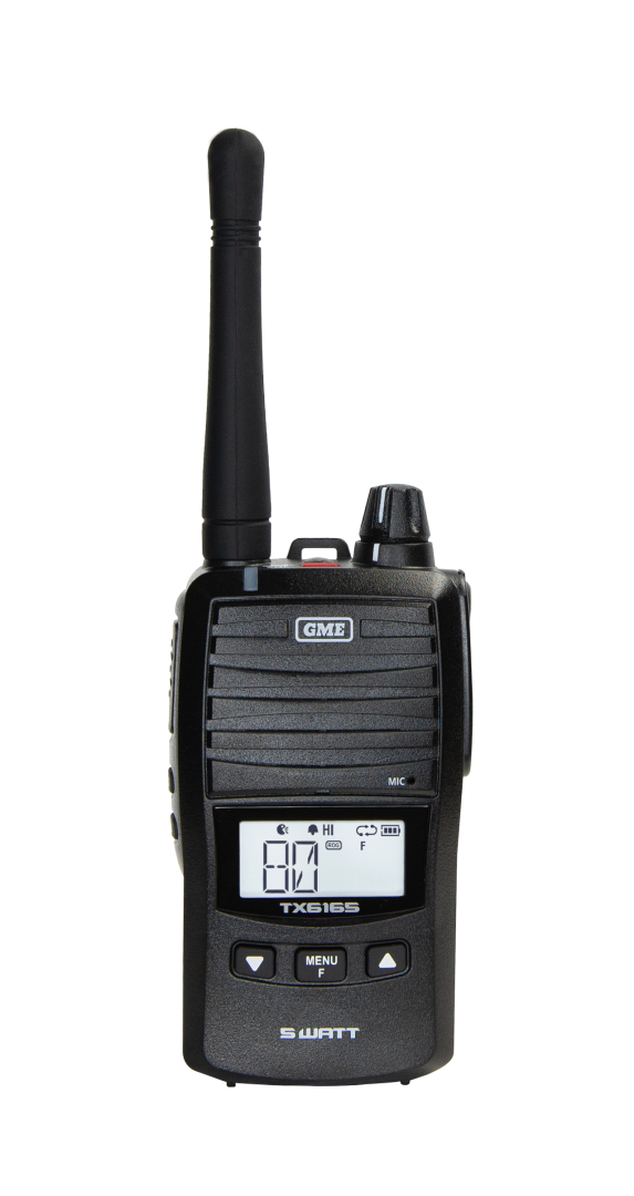 GME 5 WATT UHF CB HANDHELD RADIO BLACK TX6165X