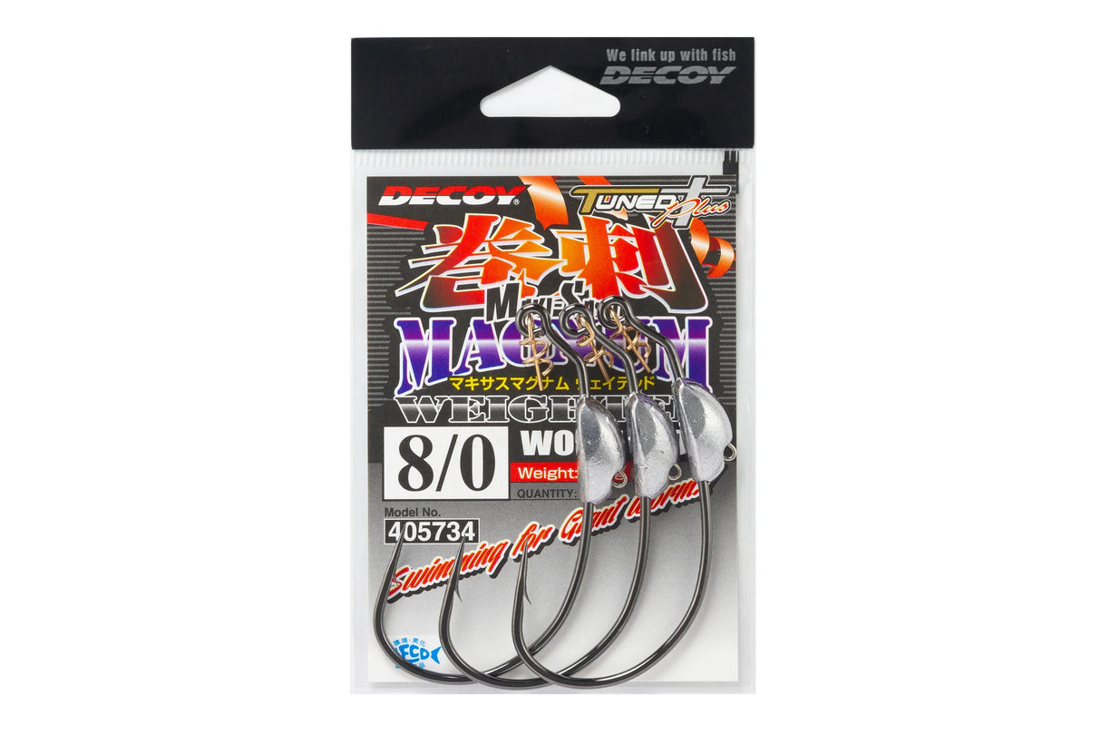 DECOY WORM 130MM MAKISASU MAGNUM WEIGHTED HOOK 3PC