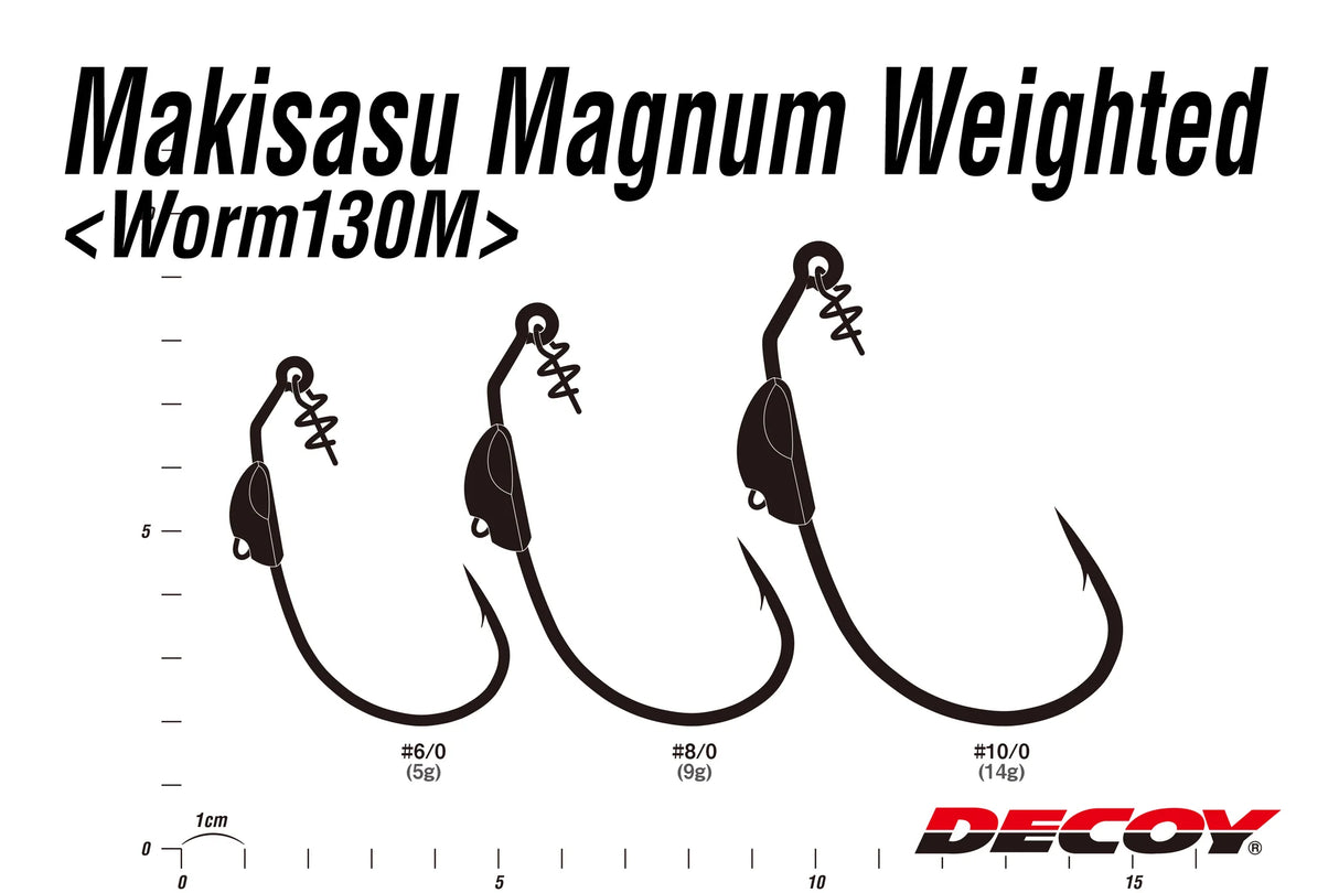 DECOY WORM 130MM MAKISASU MAGNUM WEIGHTED HOOK 3PC
