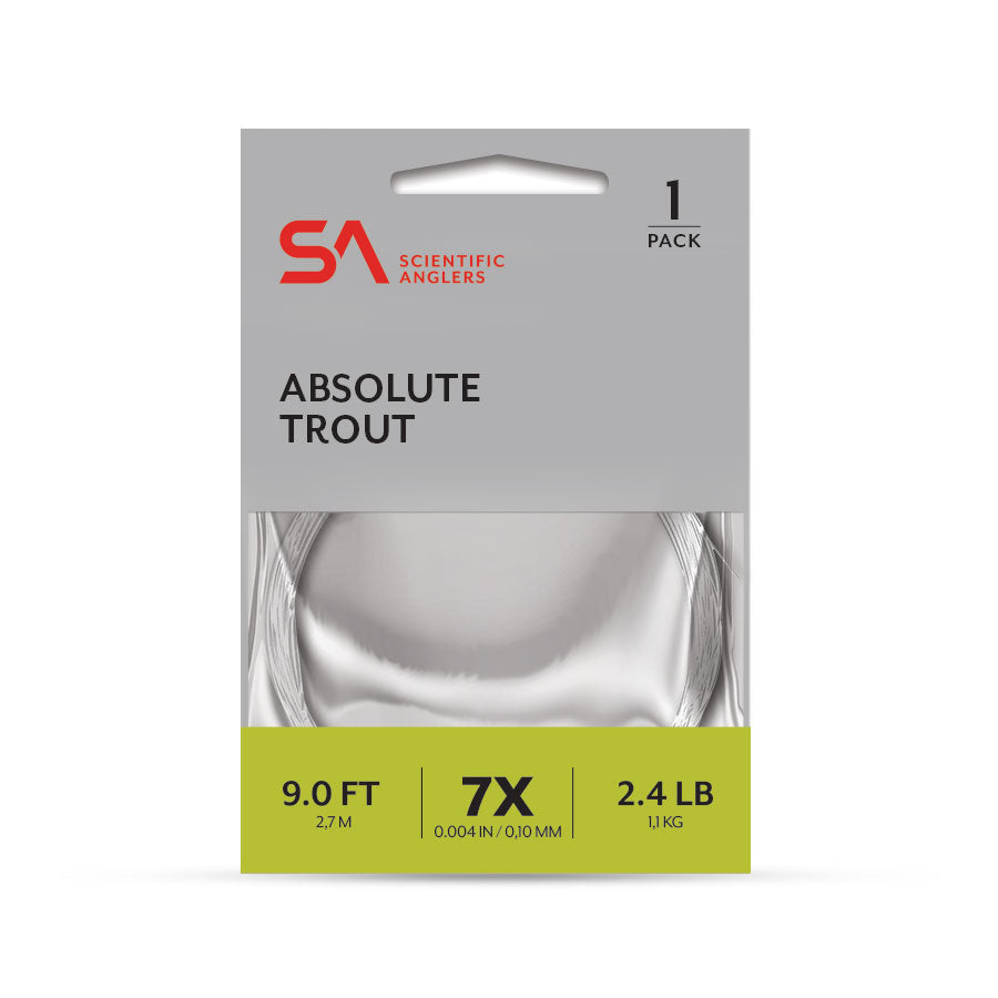 SCIENTIFIC ANGLERS ABSOLUTE TROUT SINGLE - 9' - CLEAR TAPERED LEADER