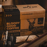 DOG & GUN COFFEE PRE LOADED DRIP FILTER COFFEE SAMBAR DARK ROAST - 15 PACKET