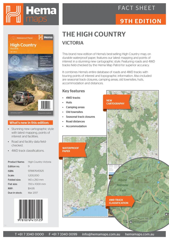 HEMA MAPS HIGH COUNTRY VICTORIA 1:200,000