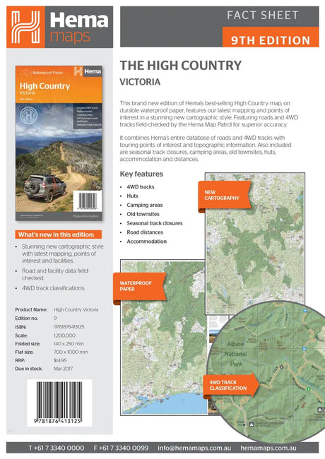 HEMA MAPS HIGH COUNTRY VICTORIA 1:200,000