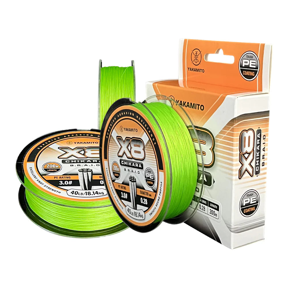 YAKAMITO CHIKARA X8 BRAID 200M GREEN