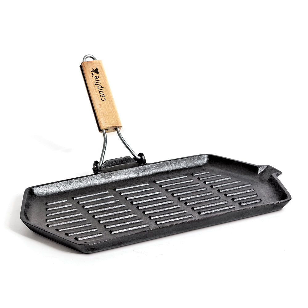 CAMPFIRE CAST IRON FRYPAN RECTANGLE FOLDING HANDLE