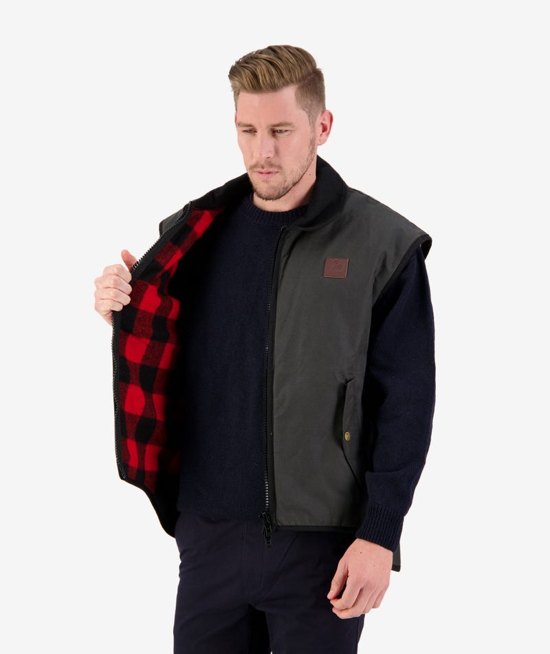 SWANNDRI FOXTON VEST WOOL LINED BROWN