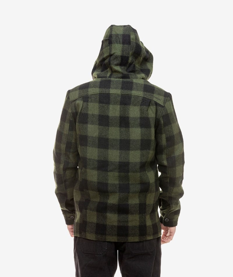 SWANNDRI HUDSON HOODY OLIVE/BLACK CHECK